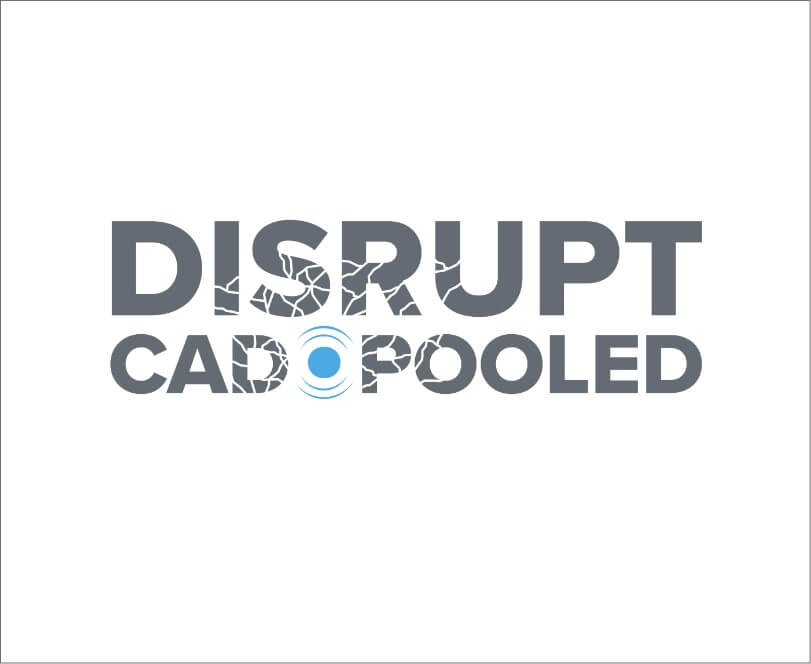 Shockwave Medical's Disrupt CAD Pooled logo with the font having cracks and shockwave circles.