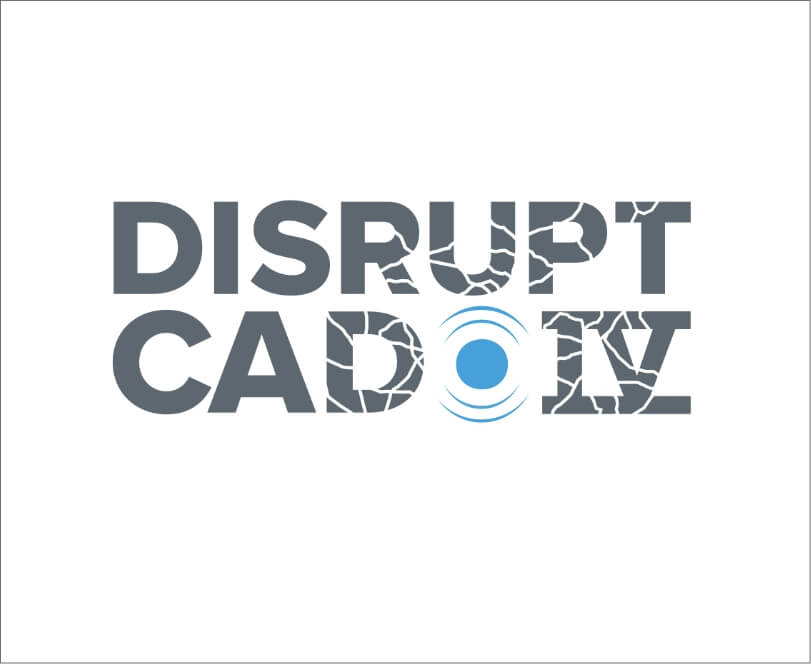 Shockwave Medical's Disrupt CAD 5 logo with the font having cracks and shockwave circles.