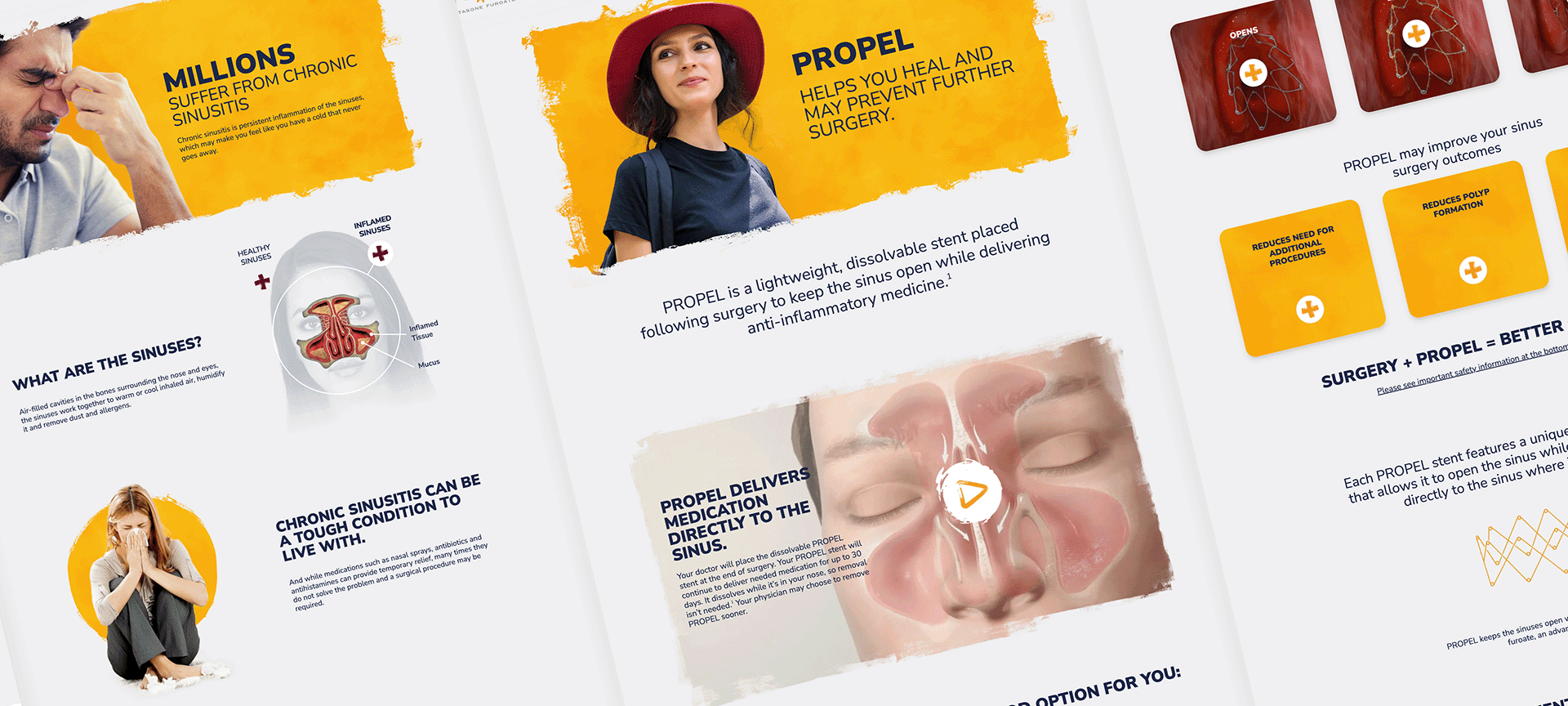 Collage of images showing the Propel website design.