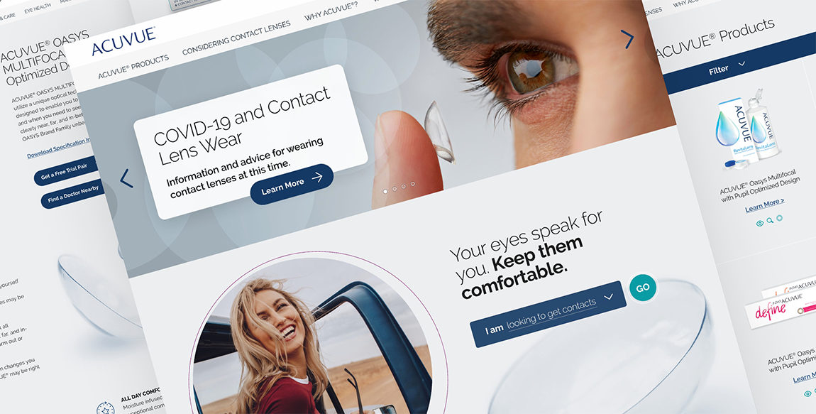 collage of images from the updated acuvue website