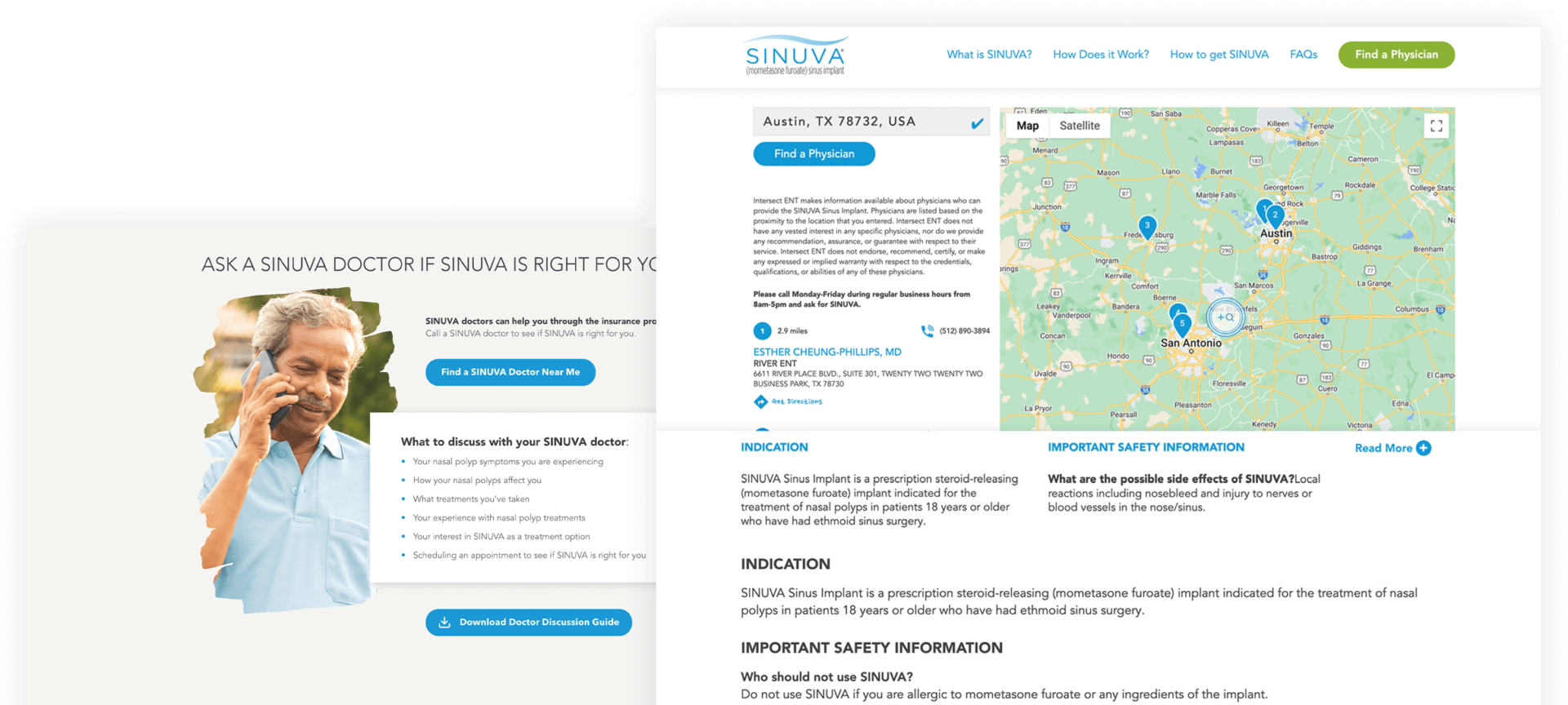 physician finder webpage examples