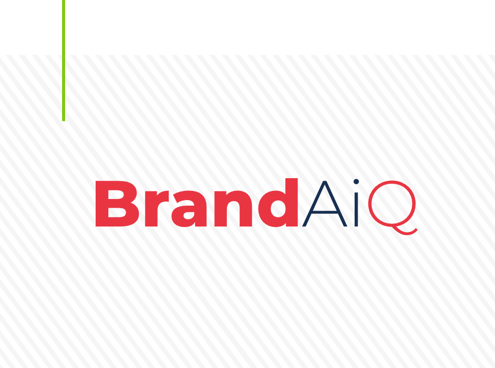 BrandAiQ logo, by xds.ai. Custom AI brand engine trained for only one brand to help move faster and scale content creation.
